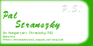 pal stranszky business card